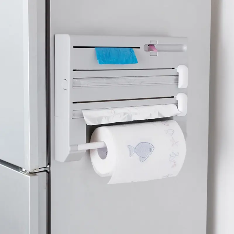 1pc Multi-function Paper Tissue Case Towel Holder Rubbish Shelf Paper Rack Hanging Organizers Kitchen Storage Accessories