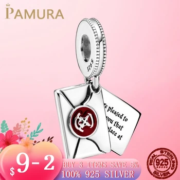 

NEW Arrival 925 Sterling Silver Potter Acceptance Letter Dangle Charm Beads Fit Original pandora Bracelet Silver S925 Jewelry