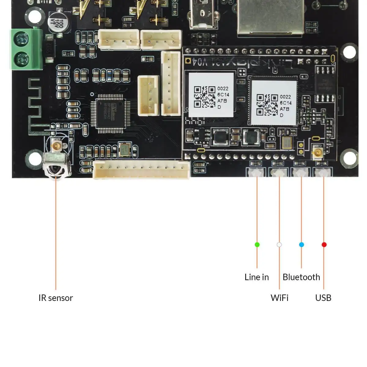 Up2Stream Pro V3 WiFi and Bluetooth audio receiver board wireless with spotify airplay dlna internet radio Multi-room Free APP 2