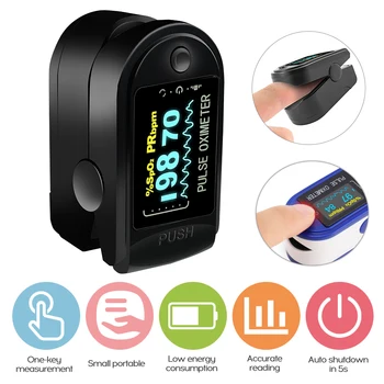 

Oximeter Saturation Heart Rate Monitoring Finger Clip Pulse Detection Fingertip Home Detector with SPO2 OLED Display