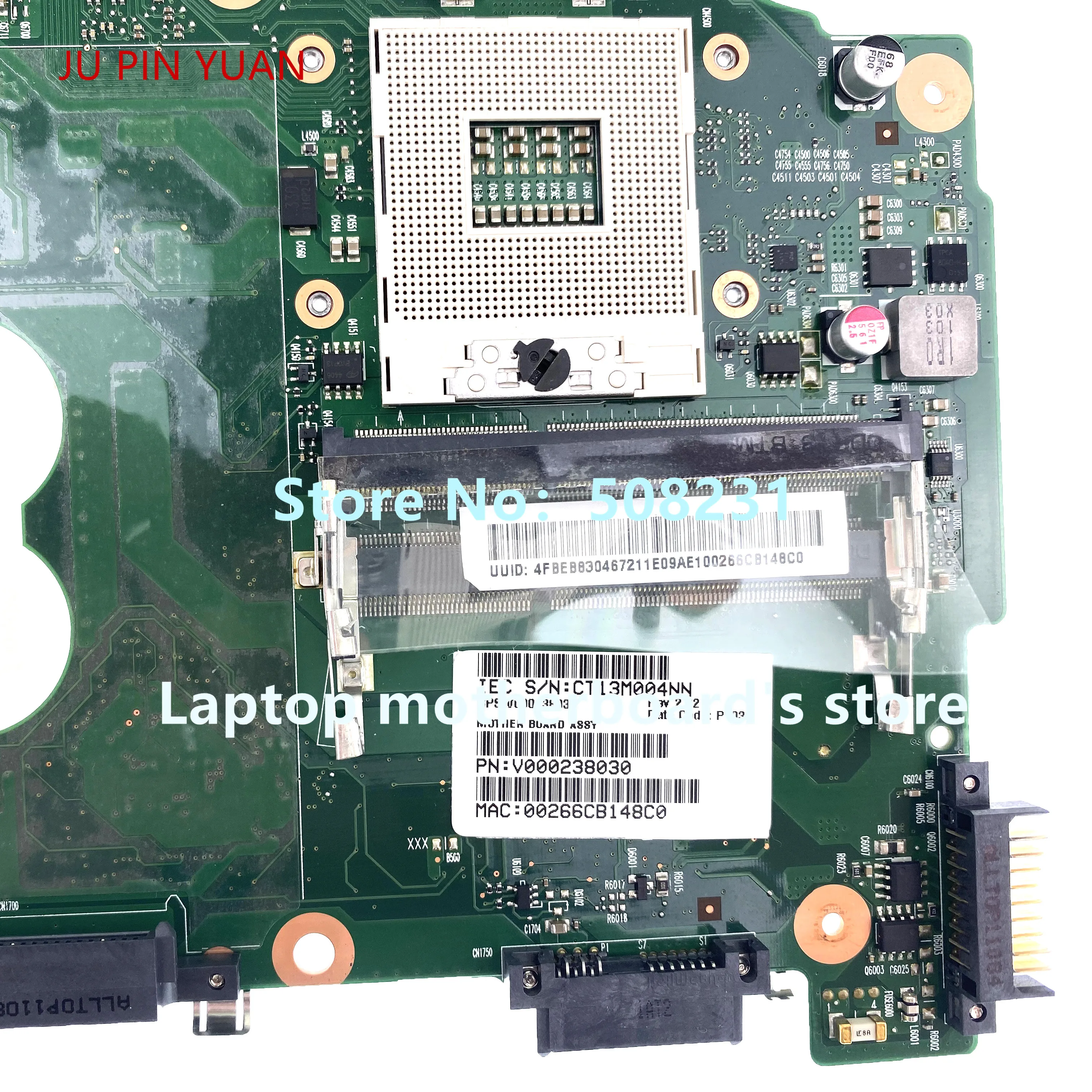 para Toshiba Satélite C600 Computador Portátil Placa-mãe 100% Totalmente Testado V000238030 Placa-mãe para notebook - Imagem 2