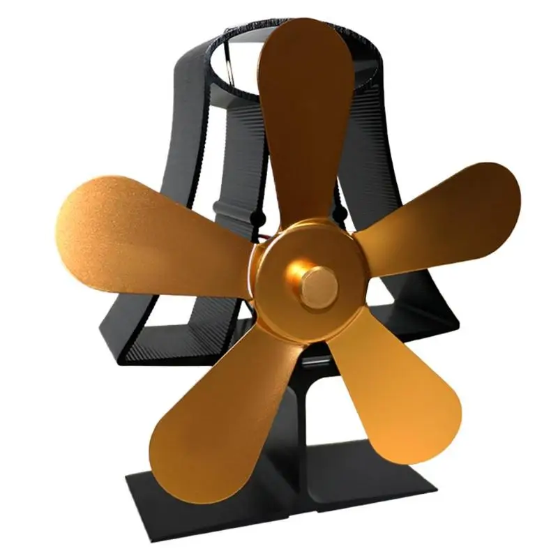 c 5 Blades Fireplace Fan Low Noise Hot Cooking Stove Thermal Heat Self-Power - Цвет: c