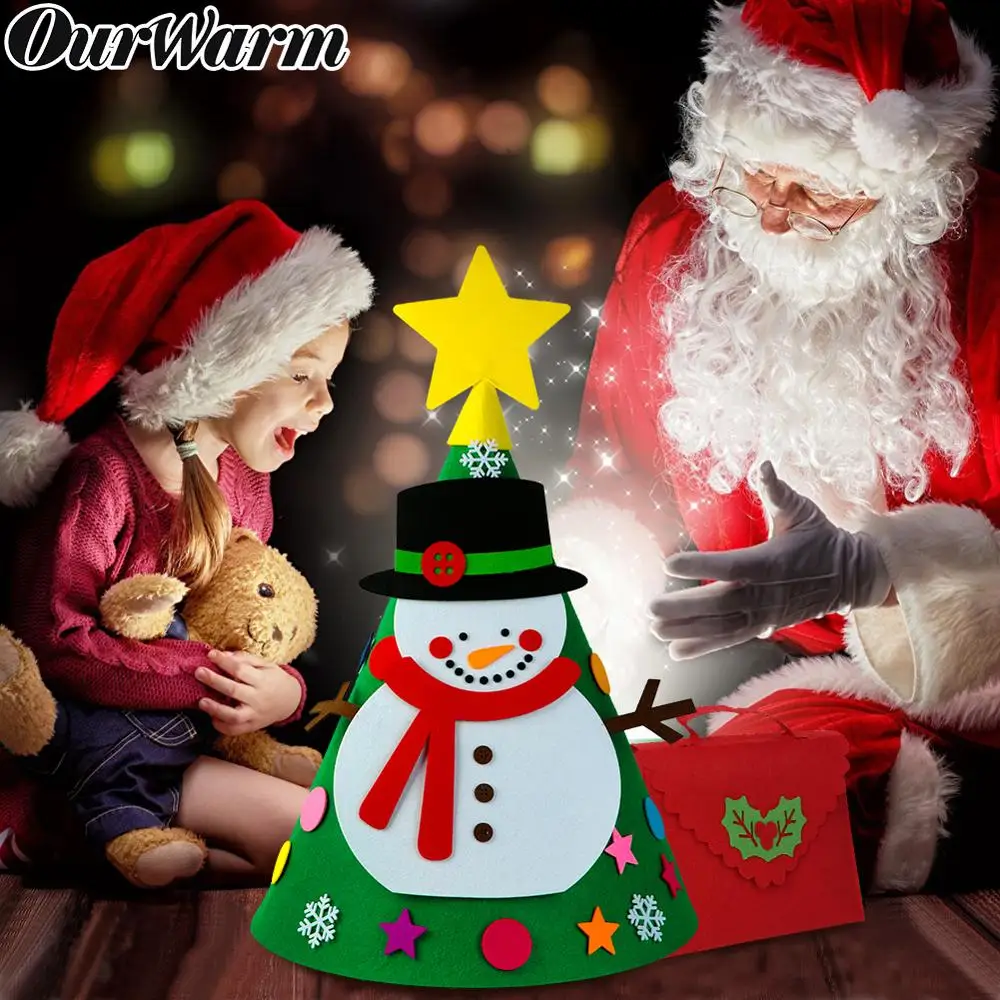 

OurWarm New Year Toys Toy Christmas 3D DIY Felt Xmas Tree Merry Christmas Ornament New Year Home Decoration Snowman Ornaments