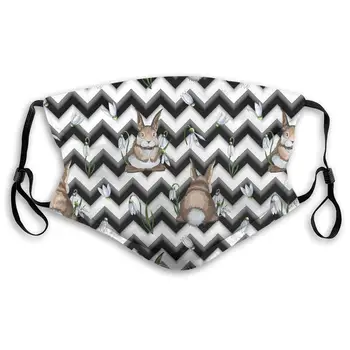 

Easter Rabbit Washable Reusable Mask, Anti Dust Half Face Mouth Mask For Kids Teens Men Women With Adjustable Ear Loops