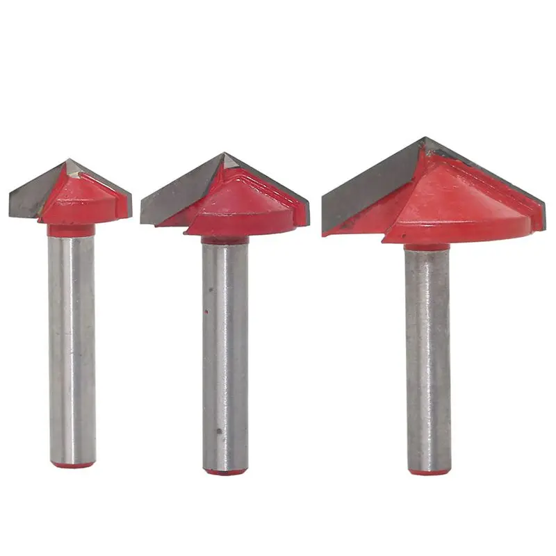 

6Mm V Bit,Cnc Solid Carbide End Mill,Tungsten Steel Woodworking Milling Cutter,3D Wood Mdf Router Bit,60 90 120 150 Degrees