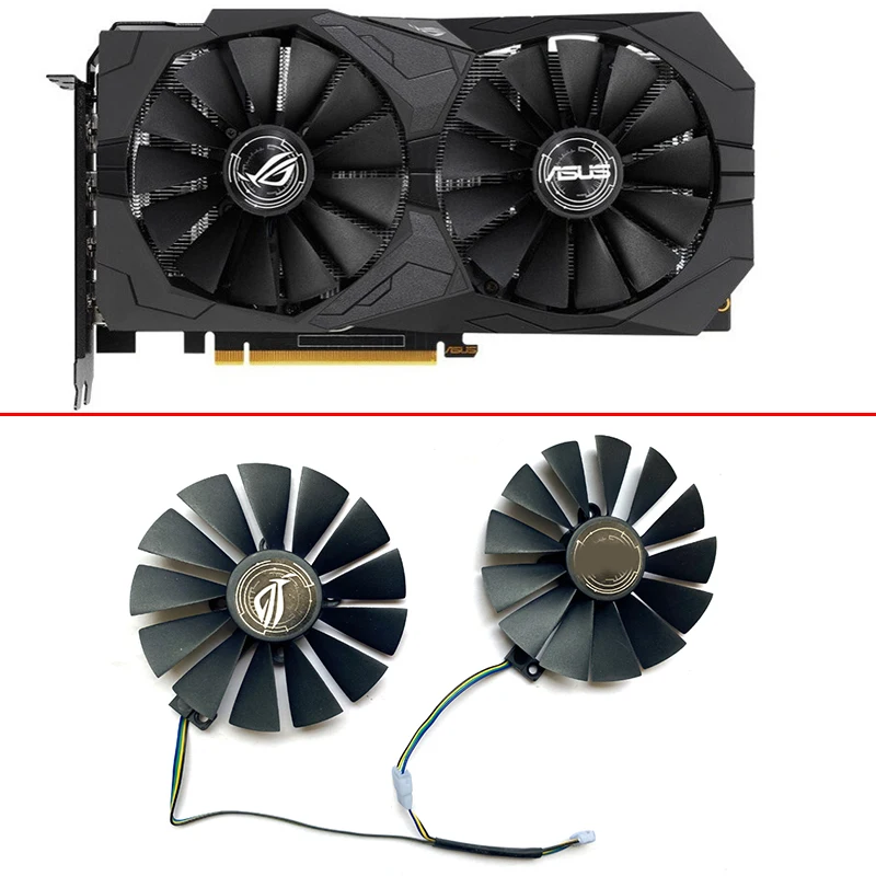 2Pc 95Mm Ventola Di Raffreddamento Per Asus Rx570-O4G-Gaming Strix-Rx570-4G-Gaming Gtx1080Ti T129215Sm 0.25A