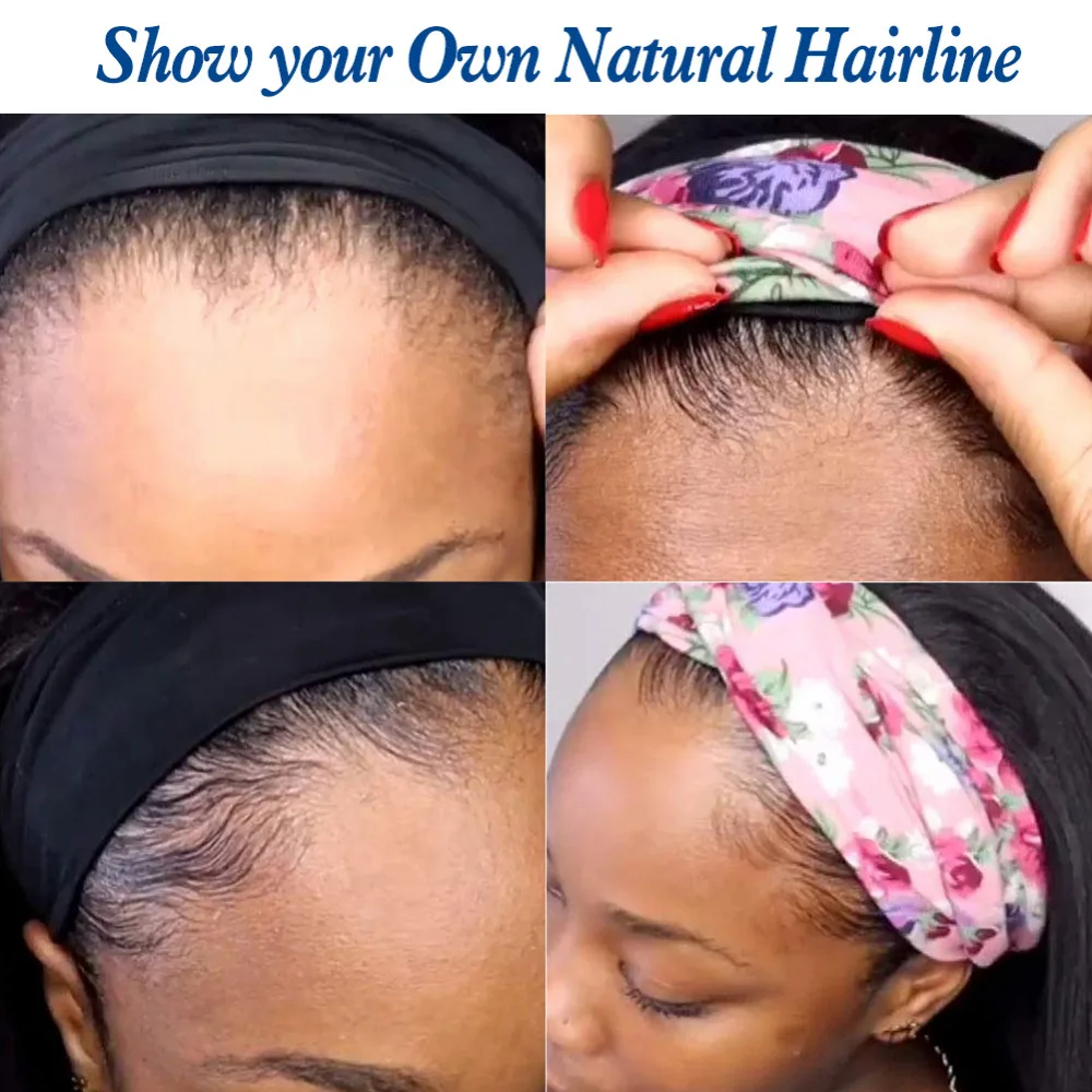 9Body Wave Short Curly Ponytail for&nbsp;Black&nbsp;Women Loose Wave Headband Wigs Headwrap Synthetic Natural Wave Turban Ponytail Hair Extension