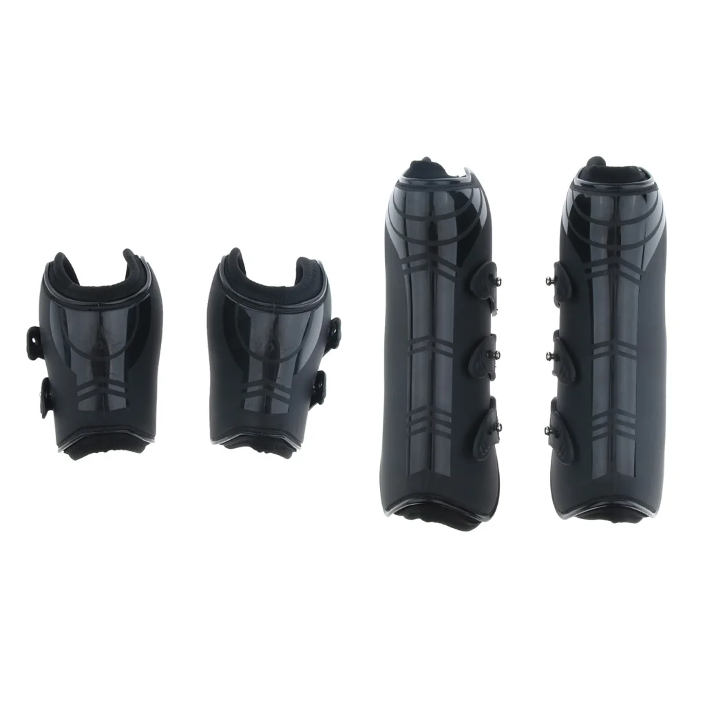 1 Pair Equestrian Horse Leg Guard Boots Front Hind Leg Wraps Cover Tendon Protection