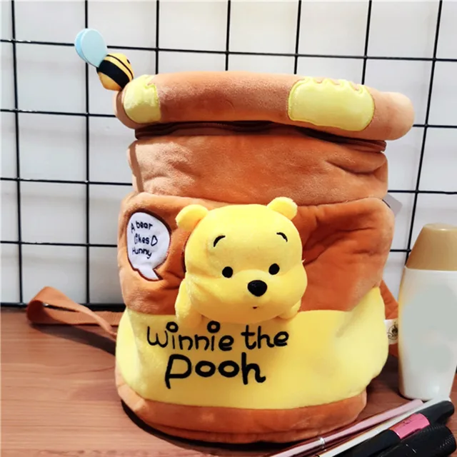 Disney Japanese Style Winnie The Pooh Kawaii Honeypot Stuffed Plush Backpack Anime Pooh Plush Bucket Bag Gift For Kid Backpack 3