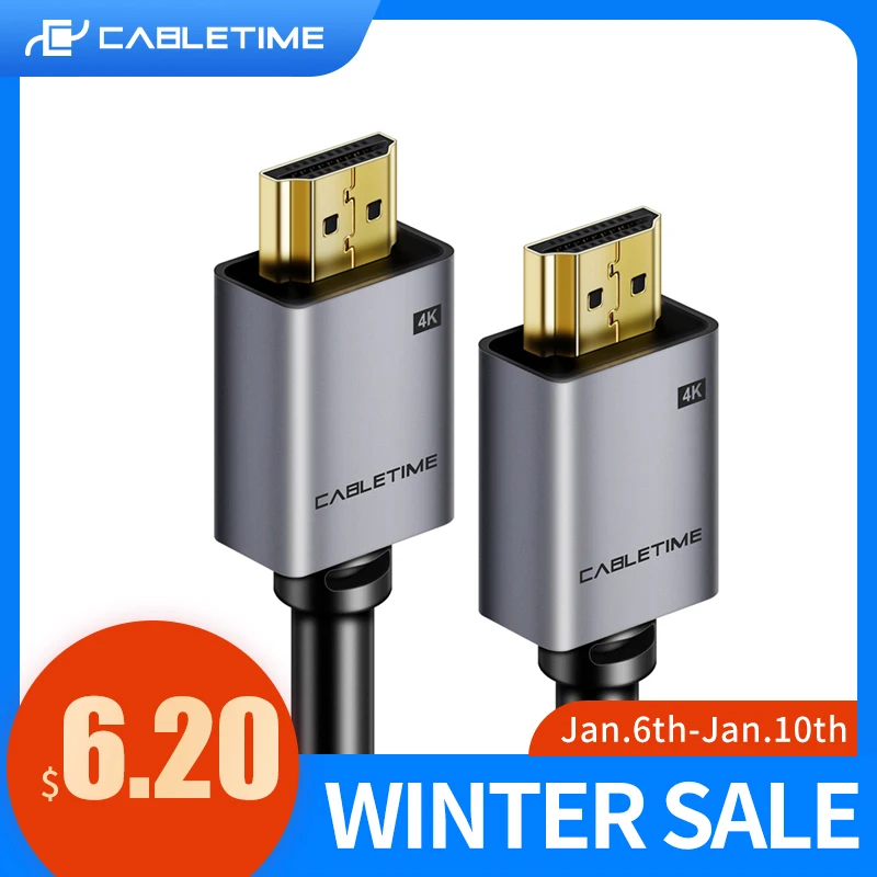 

CABLETIME HDMI Cable 2.0 4K 60Hz HDMI to HDMI M/M Cable Cord for PS4 TV 4K Splitter Switch Box Extender Video Cabo Cable HD C248