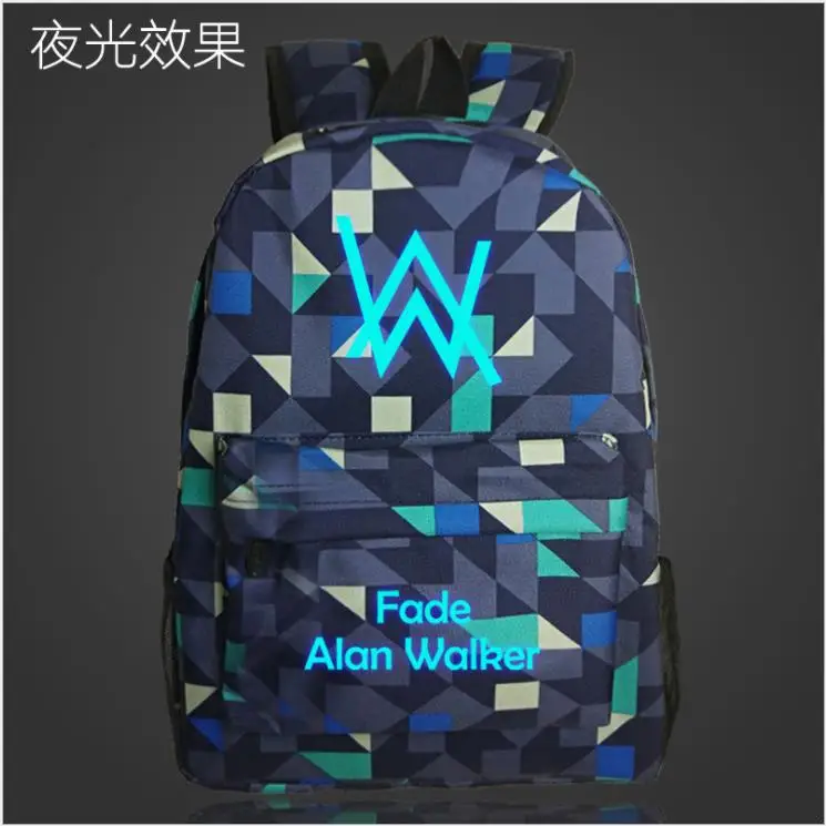 Светящийся рюкзак Alan Walker для подростков, модные школьные сумки для мальчиков и девочек, рюкзак для ноутбука, детские сумки для книг, повседневный рюкзак для путешествий