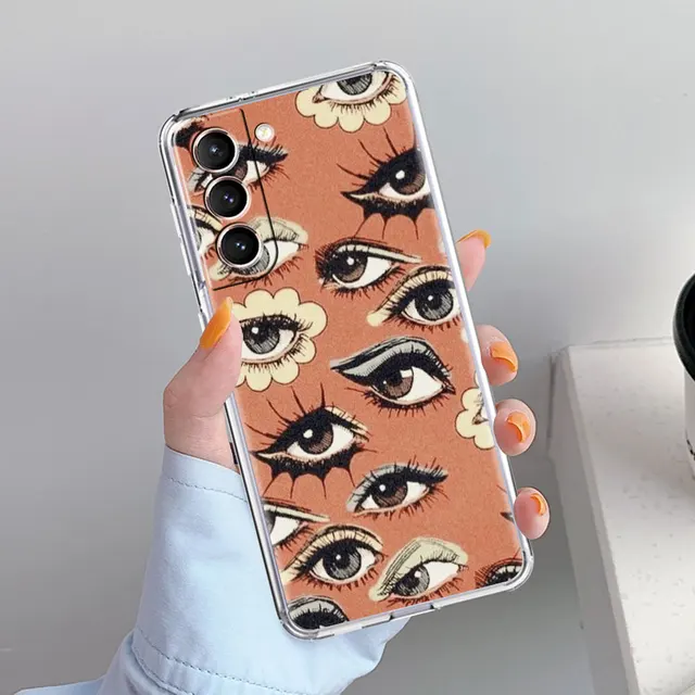 Evil Eye Illustrations Clear Phone Case For Samsung Galaxy S20 FE S21 Ultra S10 Plus 5G S10e S9 S8 S7 Anti-knock Silicone Cover PTTM-CLS08