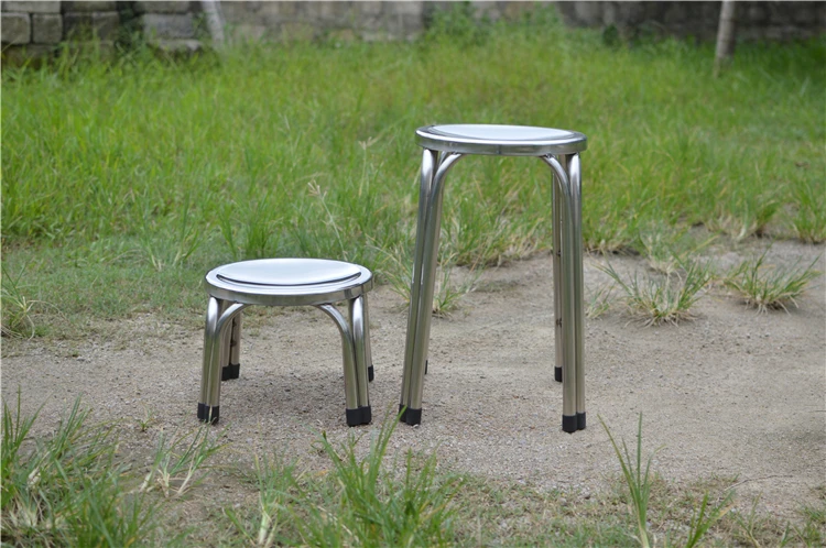 Stainless Steel Stool round Stool Thick Legs Footstool Simple Chair Special Offer Household Outdoor Casual Fishing Stool