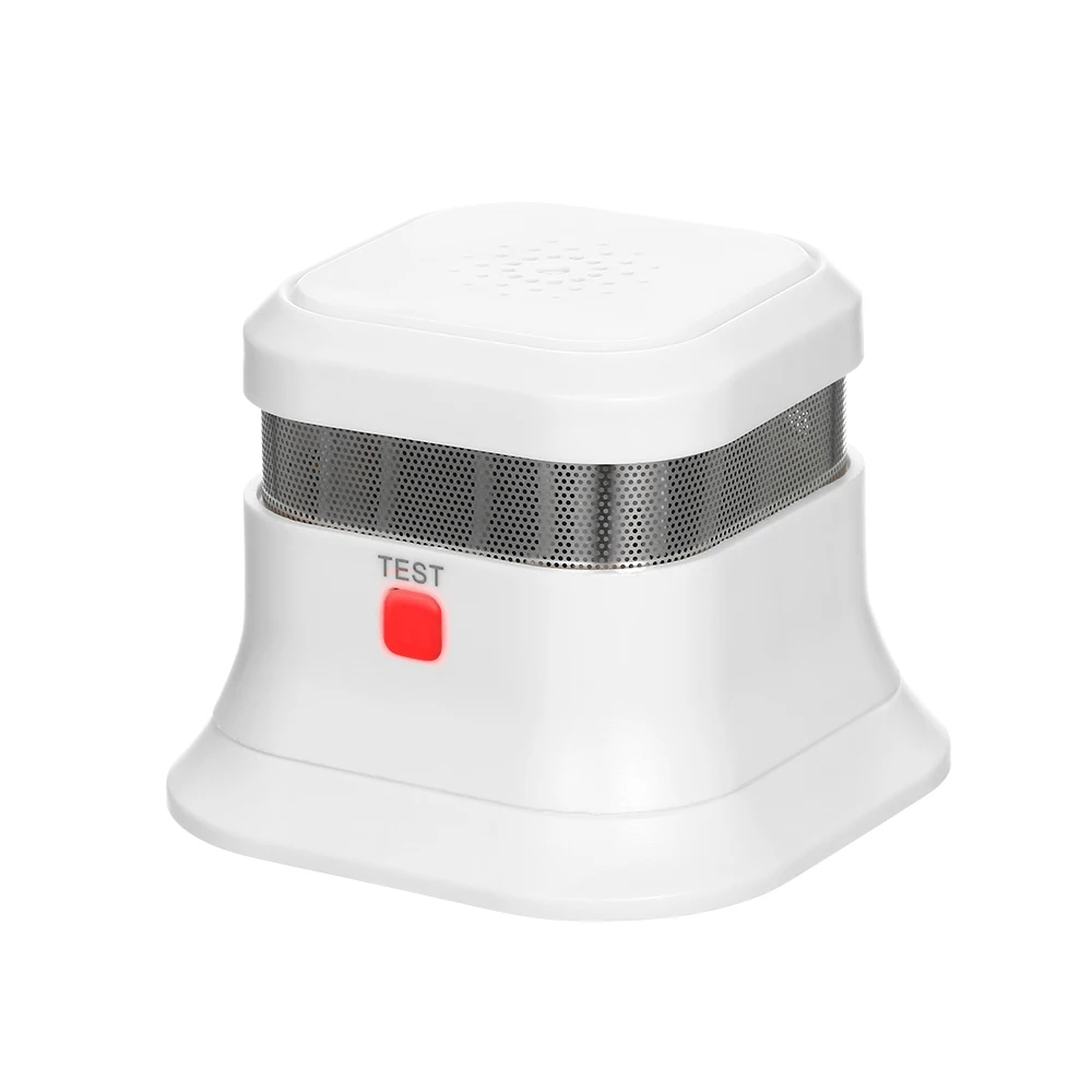 Alarma de Detector de humo portátil, Sensor fotoeléctrico con batería, sin cables, con indicador LED rojo