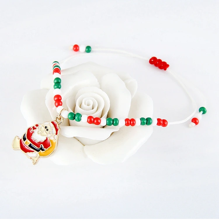 QIFU Рождественский браслет, ожерелье с подвеской в виде капель Санта Клауса, Рождественский Декор для дома, рождественские подарки, Navidad Happy new year