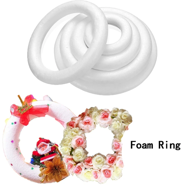 10pcs Christmas Foam Polystyrene Foam Ring Round Garland Model White Xmas