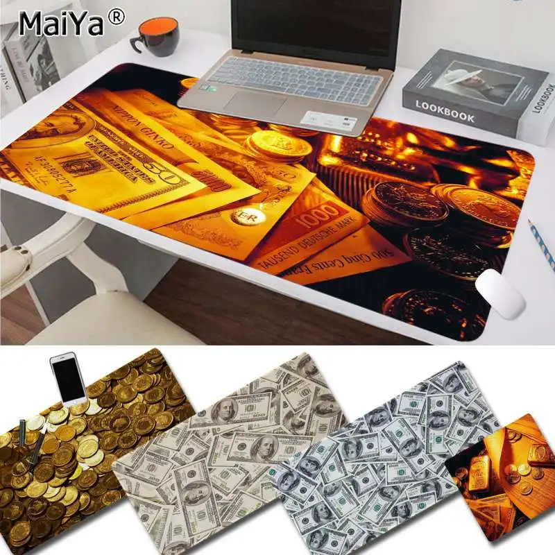 Maiya New Design Funny Gold and money Office Mice Gamer Soft Mouse Pad Free Shipping Large Mouse Pad Keyboards Mat