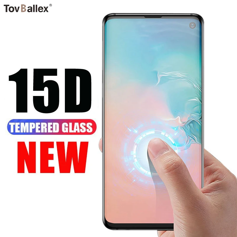 Закаленное стекло 15D 1000 шт. для Samsung Galaxy S10 S10e S9 S8 Plus S7 S6 Edge Note 9 10 Pro защитная пленка с