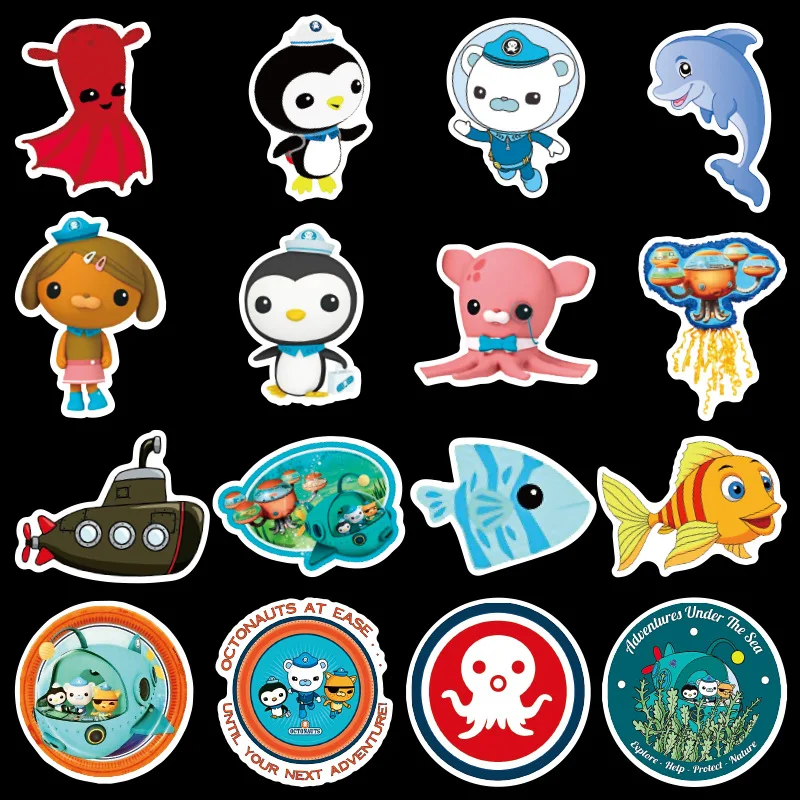 50 шт./компл. морское приключение анимации «Octonauts» наклейки с изображением мультипликационных персонажей для детей мини пузырчатые наклейки для малышей с узором в виде игрушек; наклейки