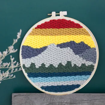 

Creative DIY Magic Punch Needle Embroidery Kit with Hoop Needlework for Beginner Sewing Craft Handmade Embroidery Home Decor