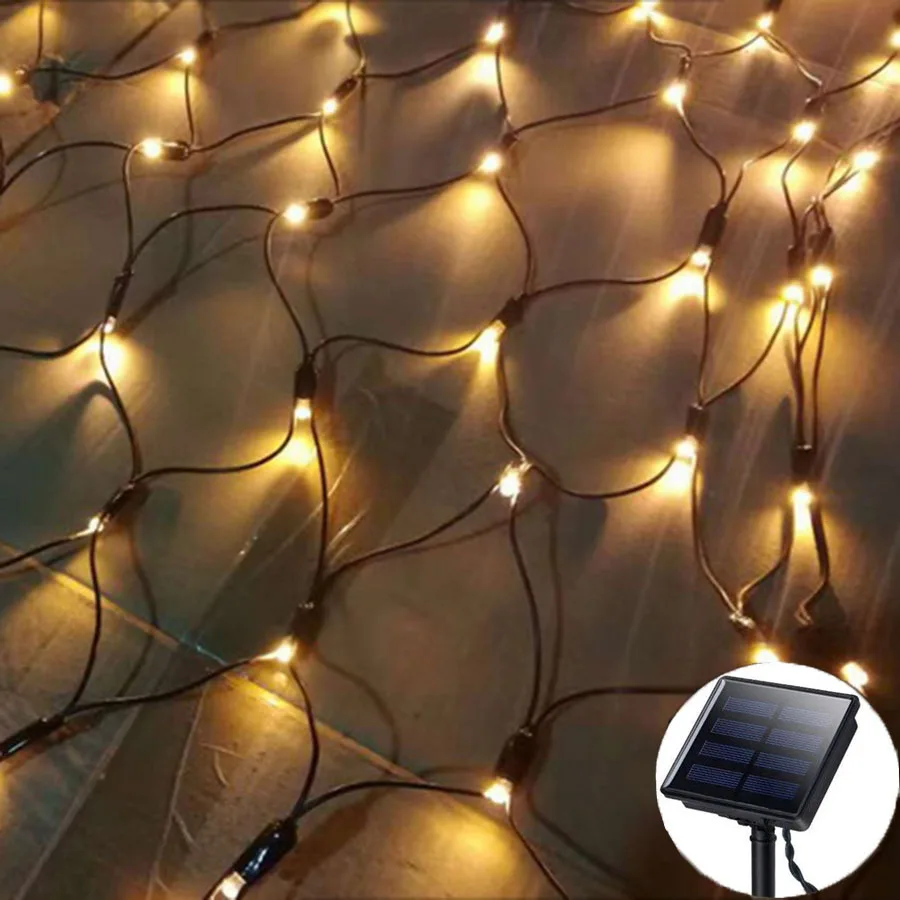 Thrisdar на солнечных батареях 200Led сетчатый Сказочный светильник наружный сад