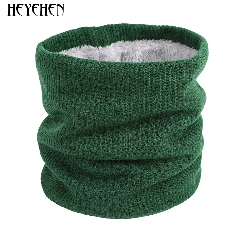 Unisex Knitted Warm Scarf Winter Autumn Ring Women Bandana Solid Scarf Fleece Men Headband Neck Shawl for knitted scarf knitted scarves