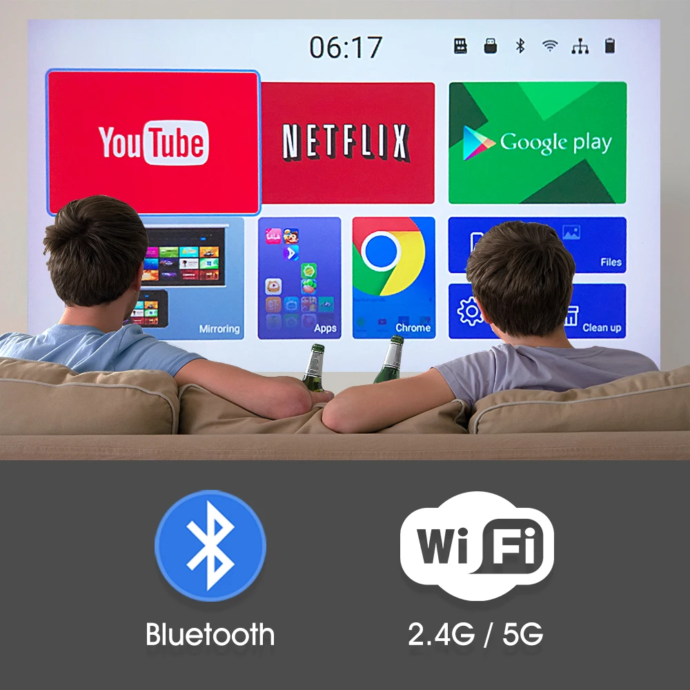 ALSTON C2 мини DLP проектор Android Wifi Bluetooth Портативный LED мультимедийный домашний