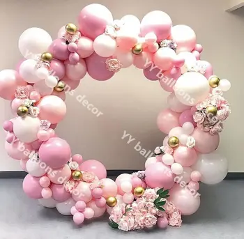 

GLOBAL Baby Shower DIY Marble Balloons Garland Kit Arch Chrome Gold Orange White Peach Birthday Wedding Shower Party Decor