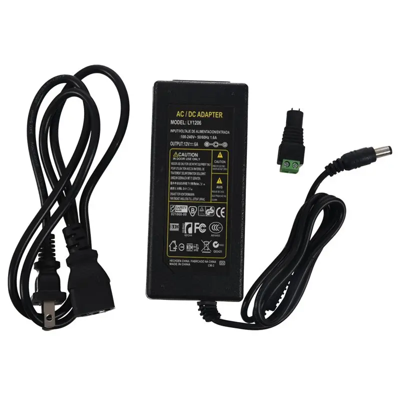 12V адаптер питания 6A Трансформатор 110-220V& подарок