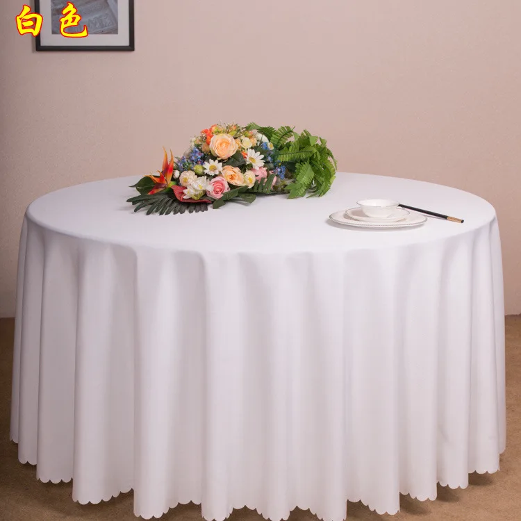 MIHE Solid Color Polyester Fabric Tablecloth Wedding Birthday Party Round/Rectangle Table Cover Desk Cloth ZB12 - Цвет: A