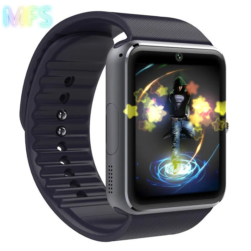 

Smart watch GT08 with upgraded silver color battery 61D motherboard touch screen Bluetooth Camera music men wrist smartwatch
