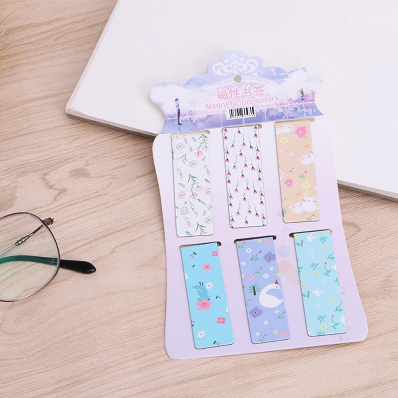 6 шт./лот магнитные бумажные закладки для заметок, Канцтовары для записей, закладки LX9A