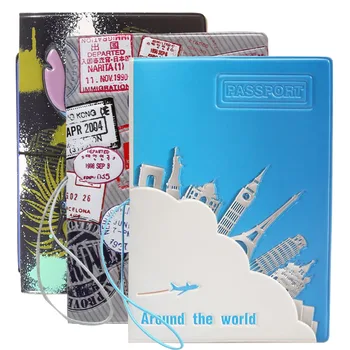 

Fashion Cartoon Passport Cover Card Holder Men Business Wallet Card Case PU Leather Card Holder Travel Accessories Women Storage