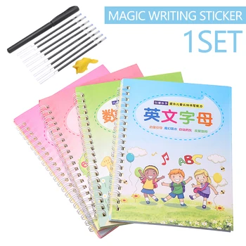 

Magic Writing Sticker Reusable Simple Hand Lettering Calligraphy With Pens For Early Education Learning Supplies