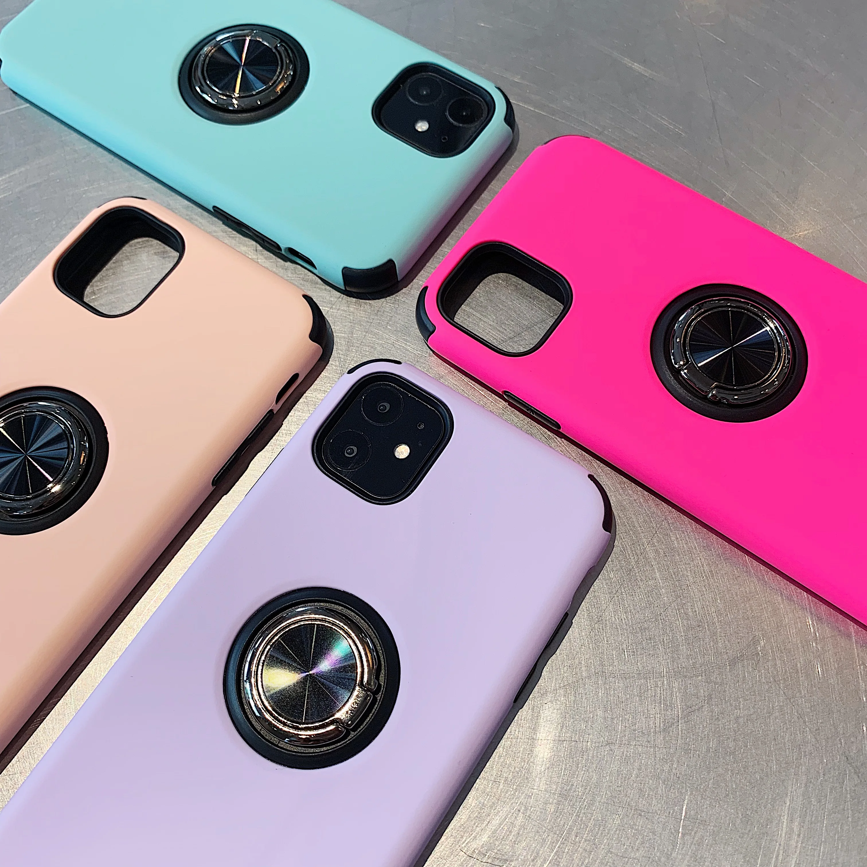 20 шт./лот, цветное кольцо+ TPU+ PC защитный чехол для iphone 6 7 8 X XS XR XS Max 6 7 8 plus 11 Pro Max, Жесткий Чехол