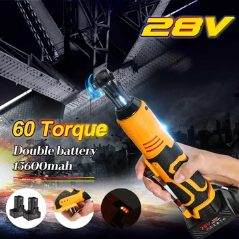 

28V 3/8Inch Electric Wrench Ratchet Wrench Tool W/ 2 Li-ion Battery with US Plug EU Plug Charger Battery Power Tool Cordless