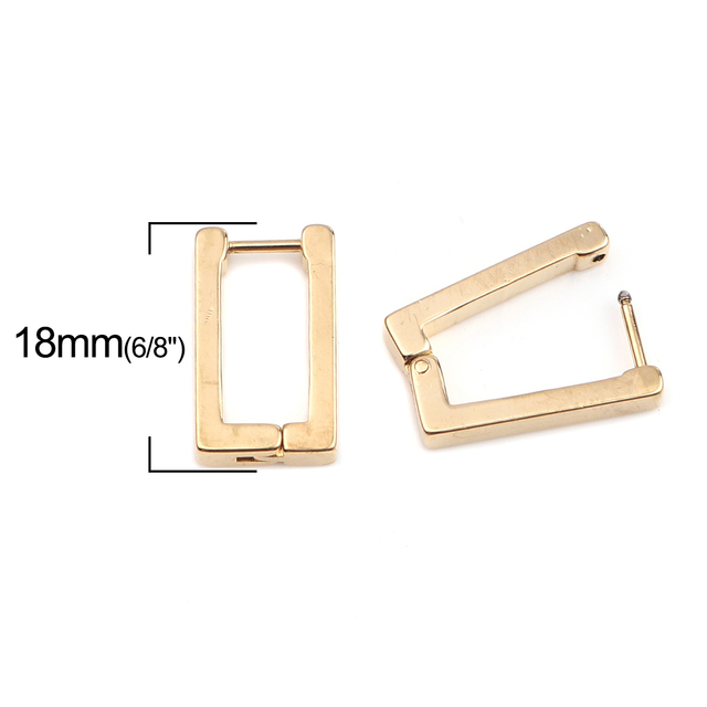 Box 304 Stainless Steel Geometric Hoop Earrings For Women Men Accessories Multicolor Black Rose Gold Loops,1 Pair