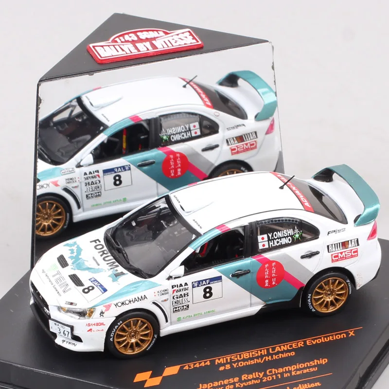 Масштаб 1:43 от солнца Mitsubishi Lancer Evolution X #8 Y.Onishi японский ралли Kyushu 2011 гоночные Литые
