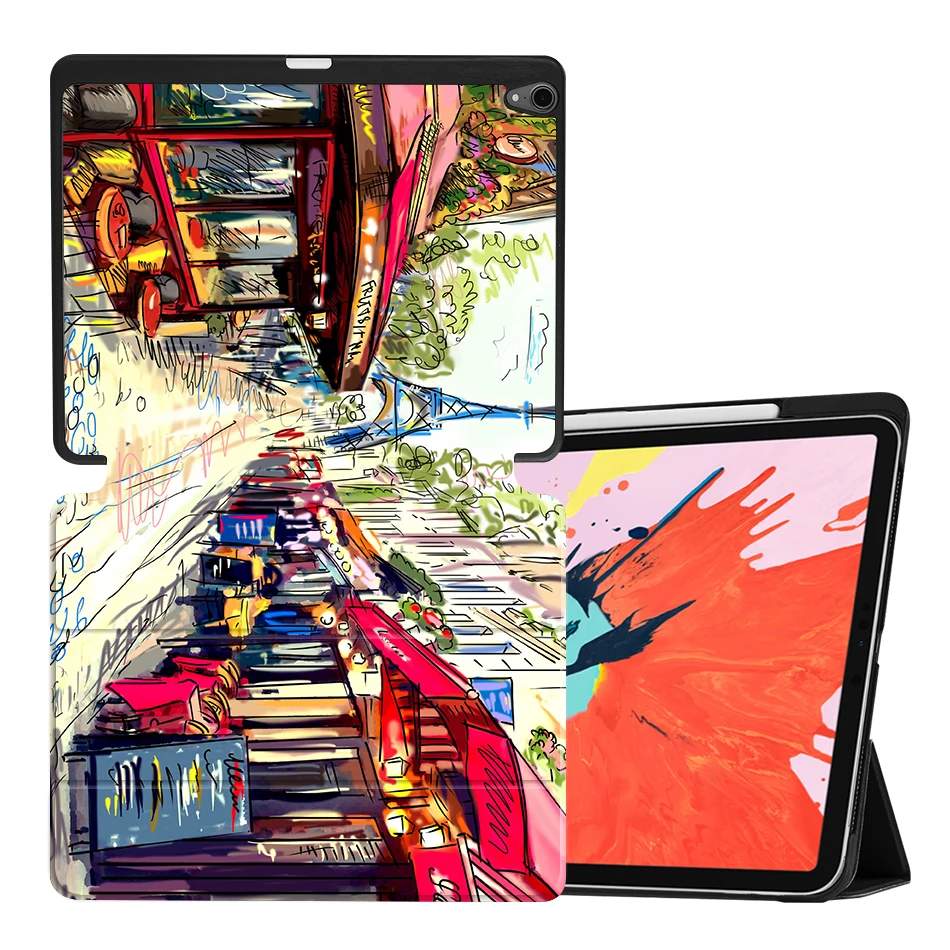 Чехол Sanmubaba для iPad Pro 12,9 '' версия с держателем карандашей тонкий PU кожаный раскладной чехол смарт-чехол для планшета