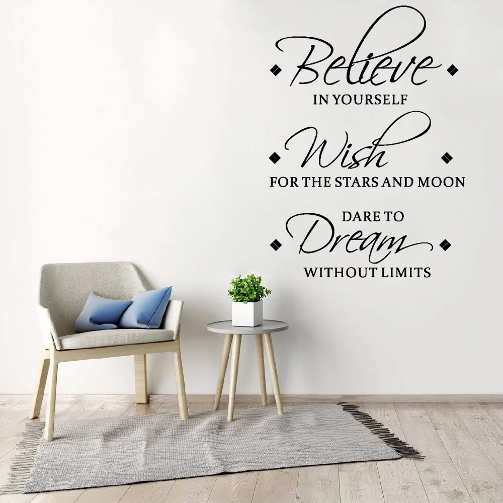 英語のインスピレーションを与えるウォールステッカー リビングルームの寝室の装飾 取り外し可能なステッカー 家の壁紙と信じているほど Aliexpress ホーム ガーデン