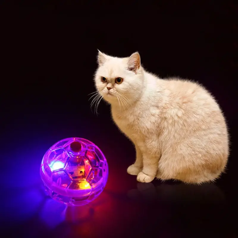 

3 Pcs New Fashion Glowing Transparent Plastic Ball Pet Interactive Toy Funny Training Cat Flash Balls Toys