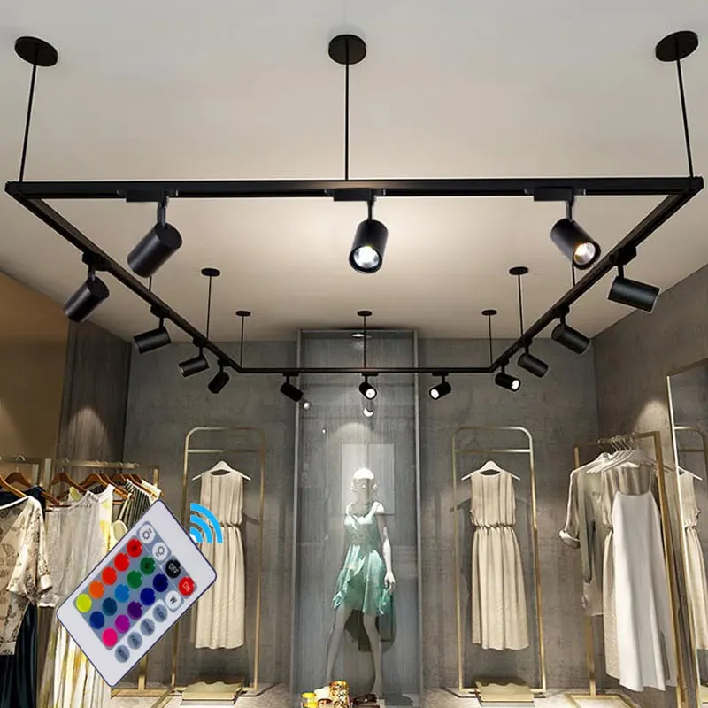 Вращающийся поверхностный светодиодный светильник RGB 3W 6 Вт 9 Вт 12 Вт 15 Вт светодиодный потолочный светильник фоновая стена магазин одежды выставочный зал
