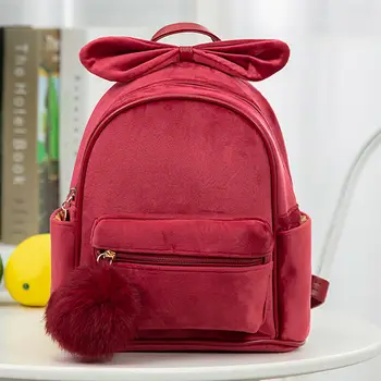 

Children Girls Bow Detail Backpack Fashion Zipper School Bag Lovely Mini Backpack For Girls Gifts