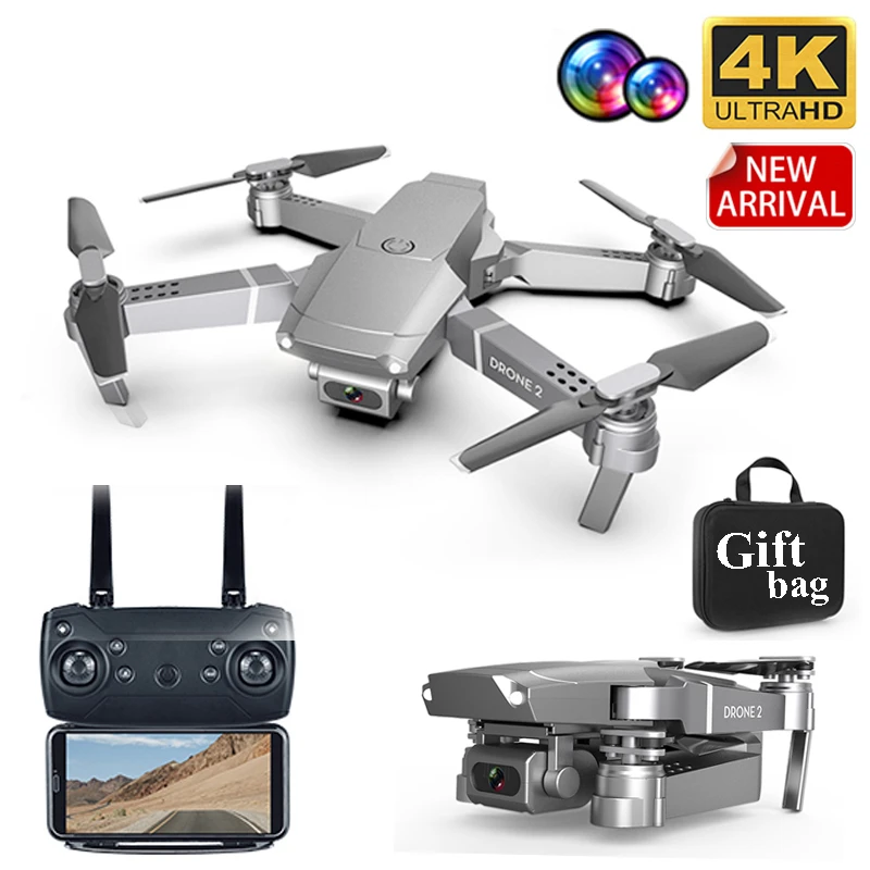Мини Квадрокоптер E68 складной с поддержкой Wi Fi FPV и широкоугольной камерой HD 4K 2020
