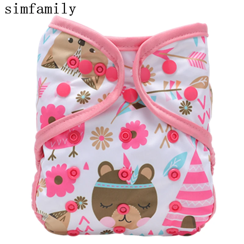 [Simfamily] 1PC pañal de tela reutilizable cubierta impermeable y lavable bebé pañal PUL traje 3-15kgs ajustable al por mayor pañal