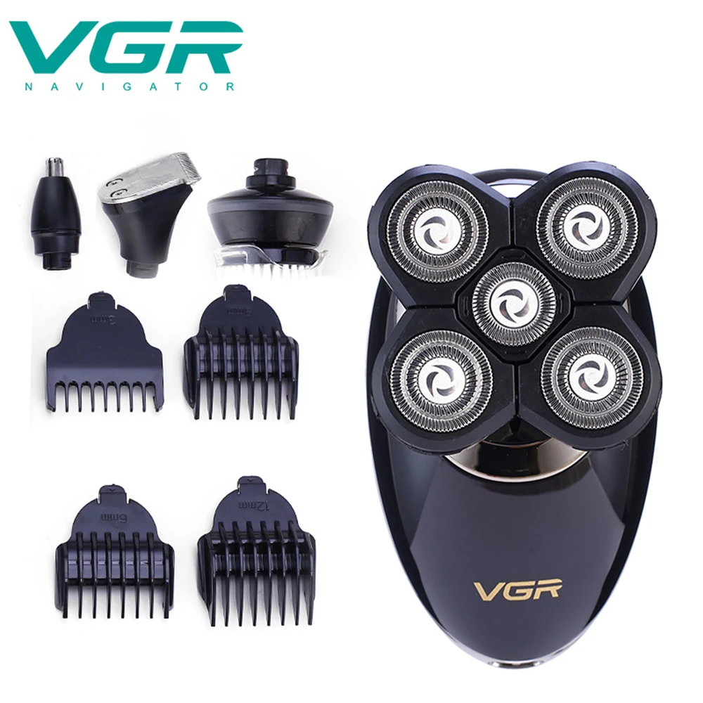VGR 4 в 1 умный комплект электробритва USB Перезаряжаемый водонепроницаемый