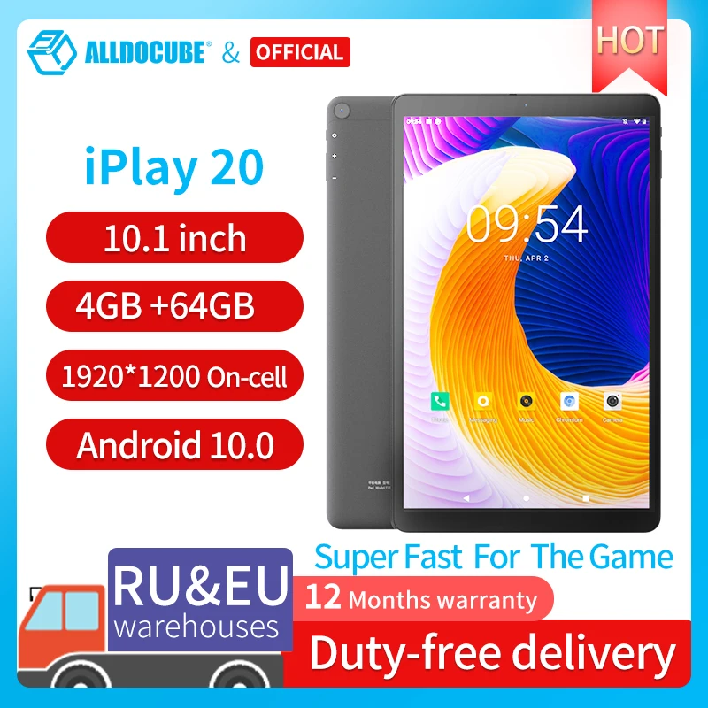 ALLDOCUBE iPlay 20 Pro планшет с 10 1-дюймовым дисплеем восьмиядерным процессором ОЗУ 6 ГБ