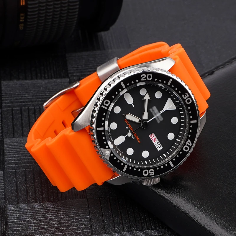 22mm Per Seiko Vertex SKX007 Tonno Sumo Tartaruga Anello In Metallo Cinturino In Gomma Cinturino Per Orologio Sportivo In Silicone - Foto 8