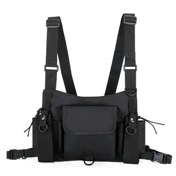 

Ins Fashion Men and Women Hip Hop Sport Tactical Vest Chest Bag multifunction function pockets sport vest bags waist packs