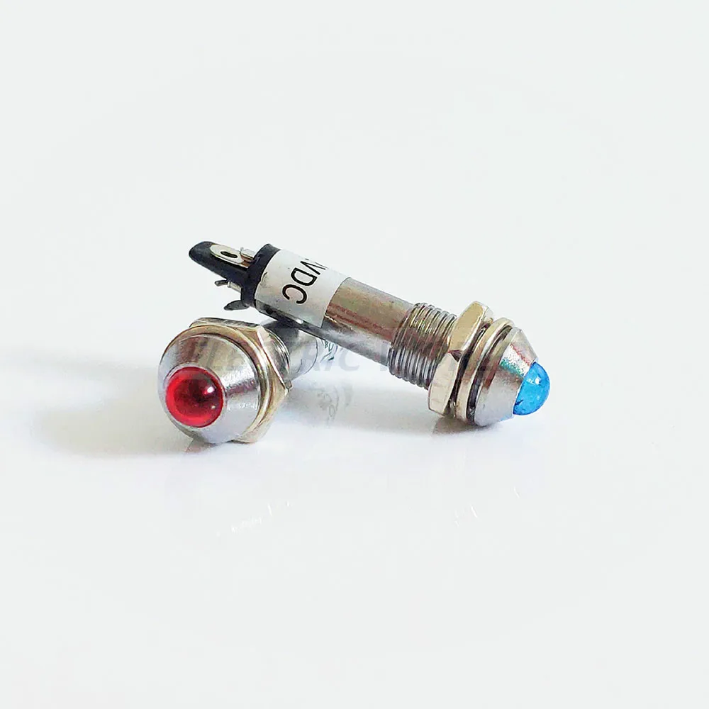 8mm 금속 표시등 방수 신호등 무선 12V 24V 220v 전원 신호등 LED 표시등 미니 표시등